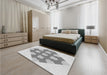 Patterned Gunmetal Gray Rug in a Bedroom, pat1137gry