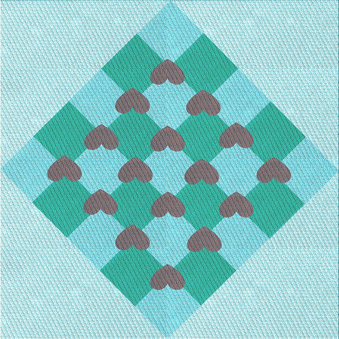 Round Patterned Blue Rug, pat1137lblu