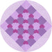 Square Patterned Purple Rug, pat1137pur