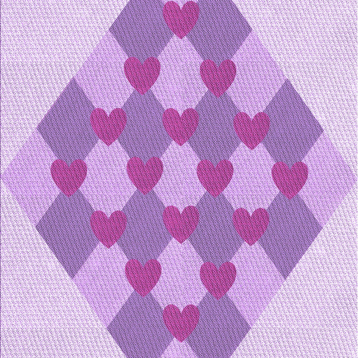 Machine Washable Transitional Purple Rug, wshpat1137pur