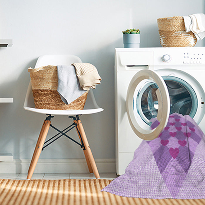 Machine Washable Transitional Purple Rug in a Washing Machine, wshpat1137pur