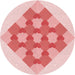 Square Patterned Pink Rug, pat1137rd