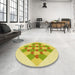 Round Patterned Brown Rug in a Office, pat1137yw