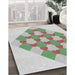 Patterned Khaki Green Novelty Rug in Family Room, pat1137