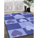 Machine Washable Transitional Blue Rug in a Family Room, wshpat1138blu