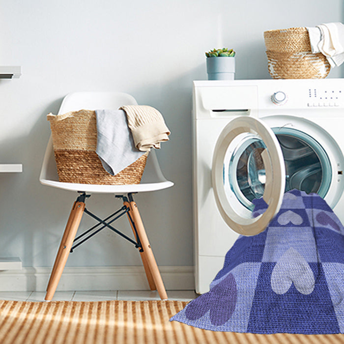Machine Washable Transitional Blue Rug in a Washing Machine, wshpat1138blu