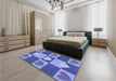 Patterned Blue Rug in a Bedroom, pat1138blu