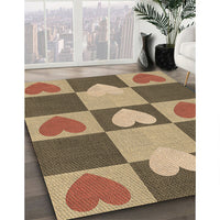 Patterned Saddle Brown Rug, pat1138brn