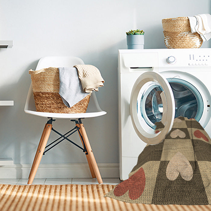 Machine Washable Transitional Saddle Brown Rug in a Washing Machine, wshpat1138brn