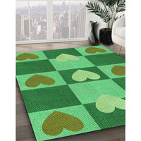 Patterned Forest Green Rug, pat1138grn