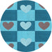 Square Patterned Bright Turquoise Blue Rug, pat1138lblu