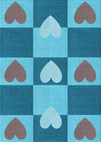 Machine Washable Transitional Bright Turquoise Blue Rug, wshpat1138lblu