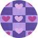 Square Patterned Bright Lilac Purple Rug, pat1138pur