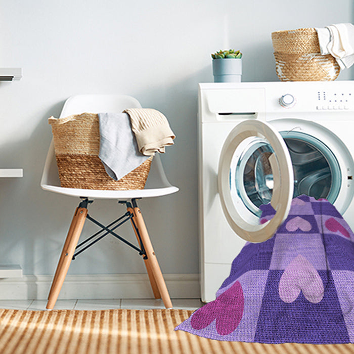 Machine Washable Transitional Bright Lilac Purple Rug in a Washing Machine, wshpat1138pur