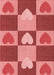 Machine Washable Transitional Red Rug, wshpat1138rd