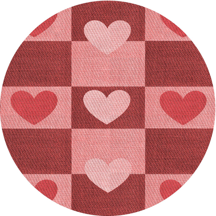 Square Patterned Red Rug, pat1138rd