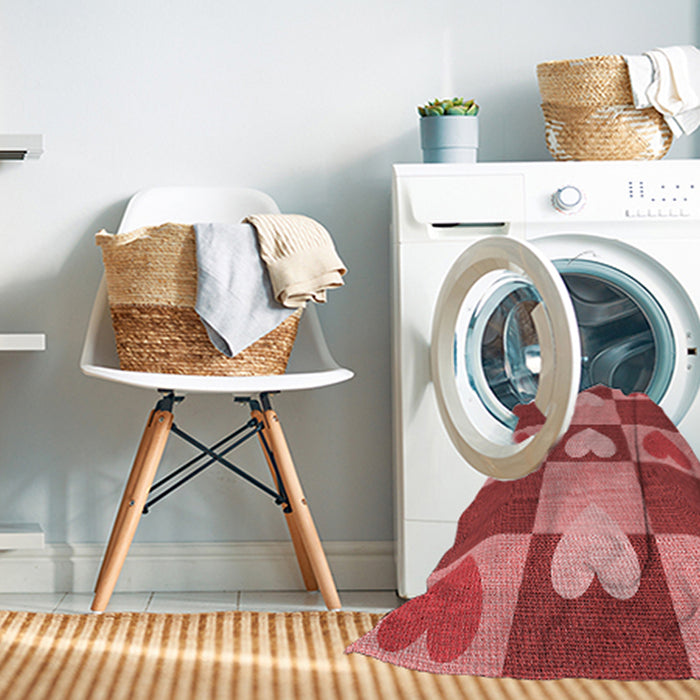 Machine Washable Transitional Red Rug in a Washing Machine, wshpat1138rd