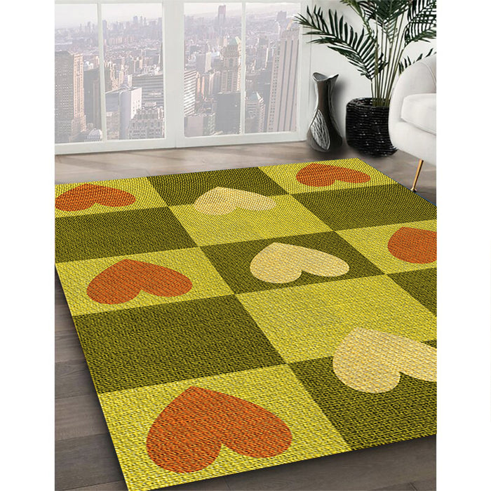 Machine Washable Transitional Dark Bronze Brown Rug in a Family Room, wshpat1138yw