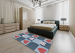 Patterned Jeans Blue Novelty Rug in a Bedroom, pat1138