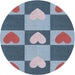 Sideview of Patterned Jeans Blue Novelty Rug, pat1138