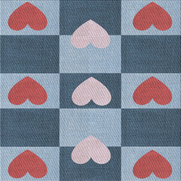 Square Patterned Jeans Blue Novelty Rug, pat1138