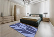 Patterned Sky Blue Rug in a Bedroom, pat1139blu