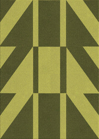 Machine Washable Transitional Army Green Rug, wshpat1139brn