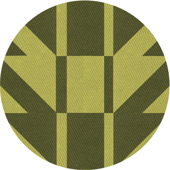 Square Patterned Army Green Rug, pat1139brn