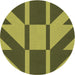 Square Patterned Army Green Rug, pat1139brn