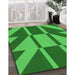 Patterned Green Rug in Family Room, pat1139grn