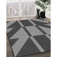 Patterned Black Rug, pat1139gry