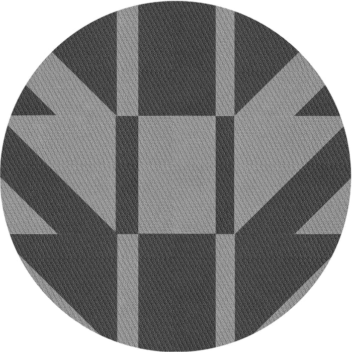 Square Patterned Black Rug, pat1139gry