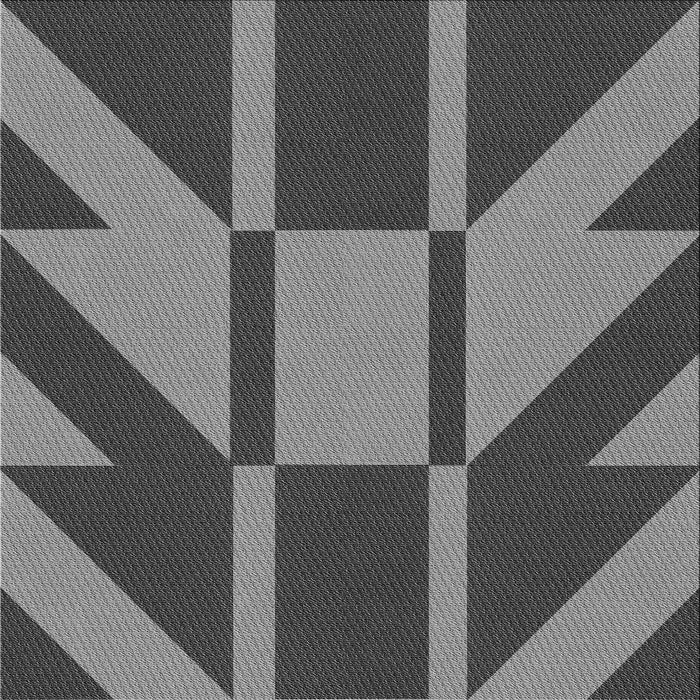 Round Patterned Black Rug, pat1139gry