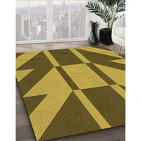 Patterned Dark Bronze Brown Rug, pat1139org