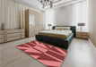 Patterned Red Rug in a Bedroom, pat1139rd