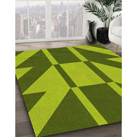 Patterned Pistachio Green Rug, pat1139yw