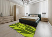 Patterned Pistachio Green Rug in a Bedroom, pat1139yw