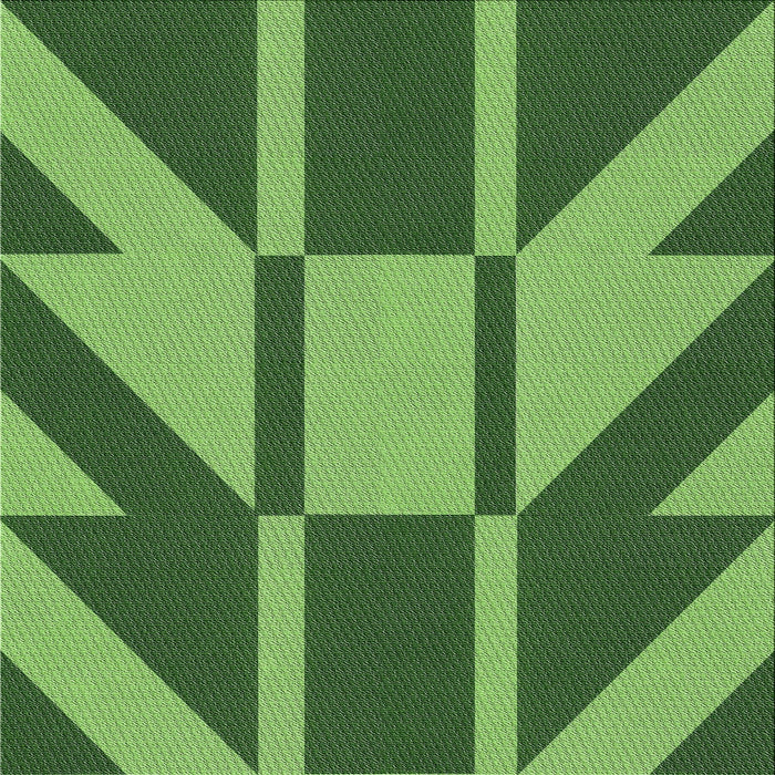 Square Patterned Green Novelty Rug, pat1139