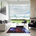 Square Machine Washable Transitional Purple Rug in a Living Room, wshpat113