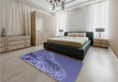 Patterned Purple Rug in a Bedroom, pat114blu