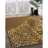 Patterned Dark Bronze Brown Rug, pat114brn