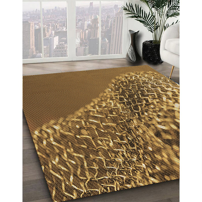 Machine Washable Transitional Dark Bronze Brown Rug in a Family Room, wshpat114brn