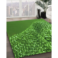 Patterned Deep Emerald Green Rug, pat114grn