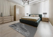 Patterned Gray Rug in a Bedroom, pat114gry