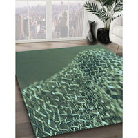 Patterned Medium Forest Green Rug, pat114lblu