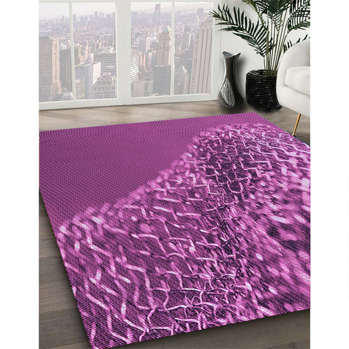 Machine Washable Transitional Medium Violet Red Pink Rug in a Family Room, wshpat114pur