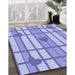 Machine Washable Transitional Periwinkle Purple Rug in a Family Room, wshpat1140blu