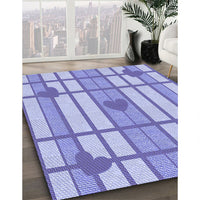 Patterned Periwinkle Purple Rug, pat1140blu