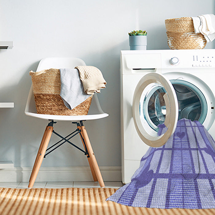 Machine Washable Transitional Periwinkle Purple Rug in a Washing Machine, wshpat1140blu