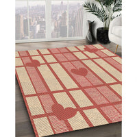 Patterned Red Rug, pat1140brn